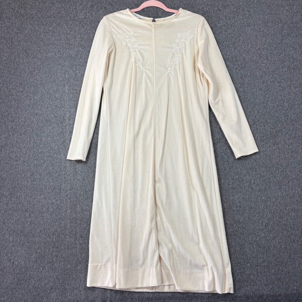 Vintage Sears Ivory Arnel Triacetate Floral Embroidered Kaftan Womens 14